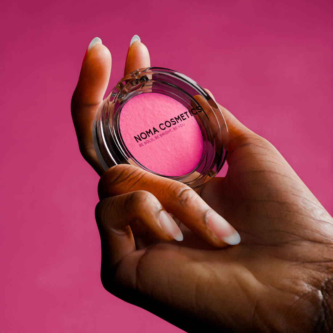 Pink Power Water Activated Liner | Vegan Eyeliner – Noma in an elegant hand holding the blush container.
